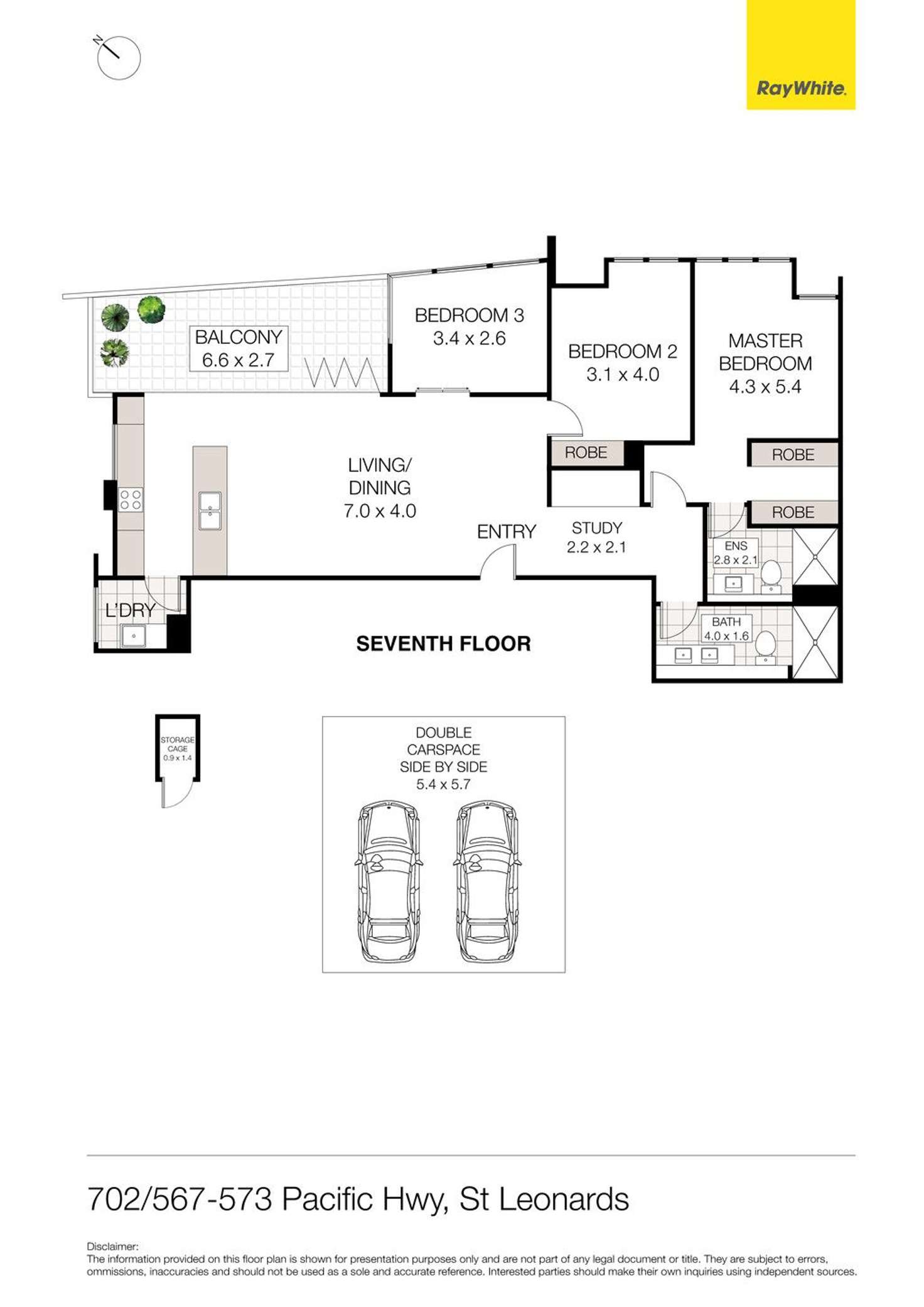 Floorplan of Homely unit listing, 702/567 Pacific Highway, St Leonards NSW 2065