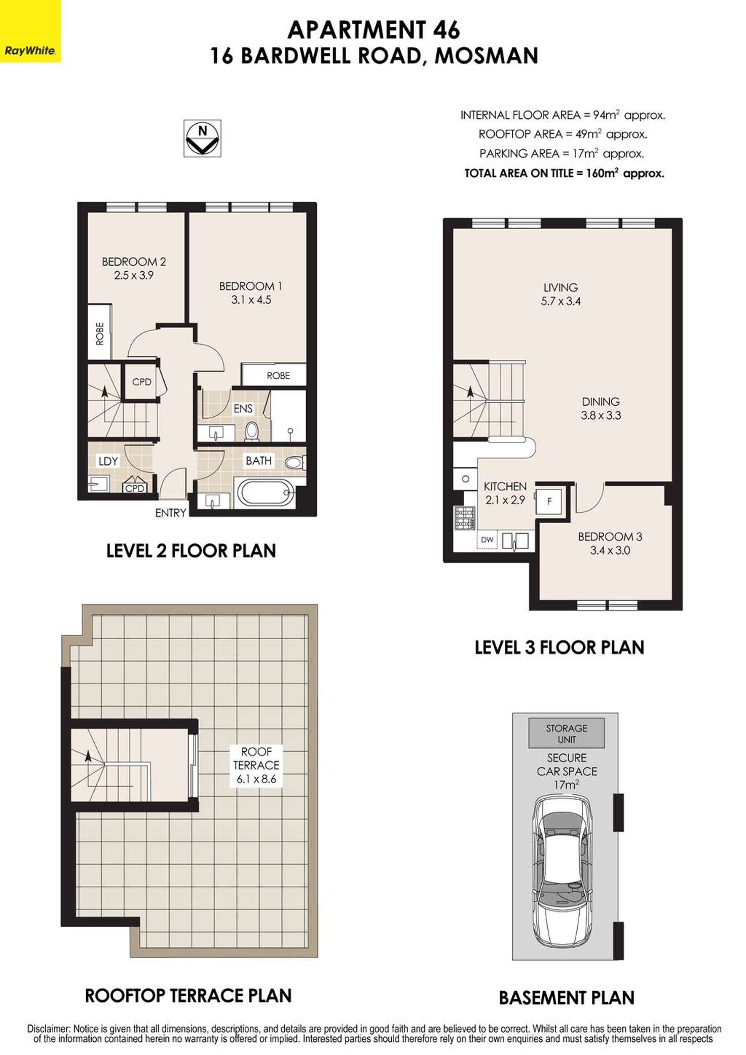 Floorplan of Homely apartment listing, 46/16 Bardwell Road, Mosman NSW 2088