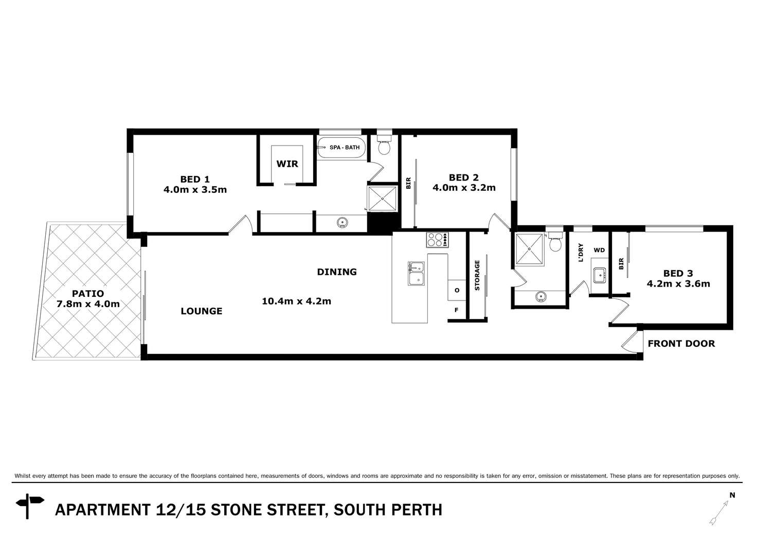 Floorplan of Homely apartment listing, 12/15 Stone Street, South Perth WA 6151