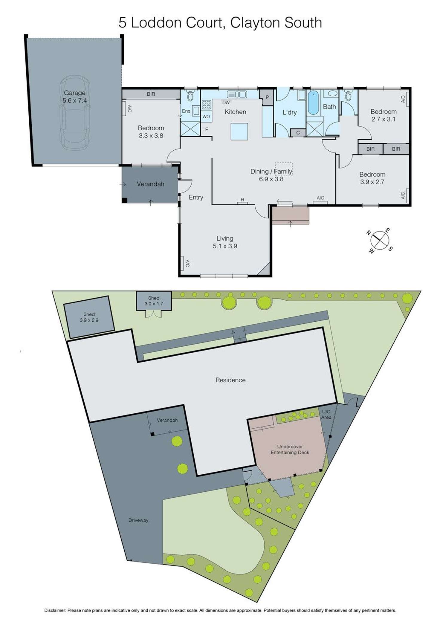 Floorplan of Homely house listing, 5 Loddon Court, Clayton South VIC 3169