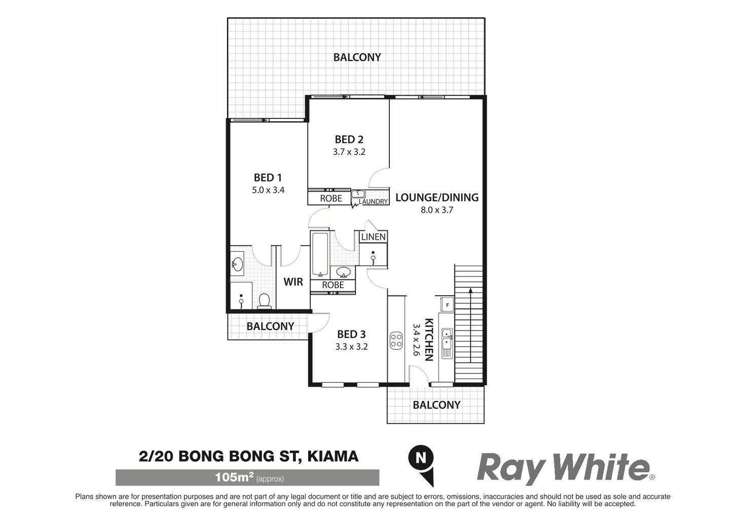 Floorplan of Homely unit listing, 2/20 Bong Bong Street, Kiama NSW 2533