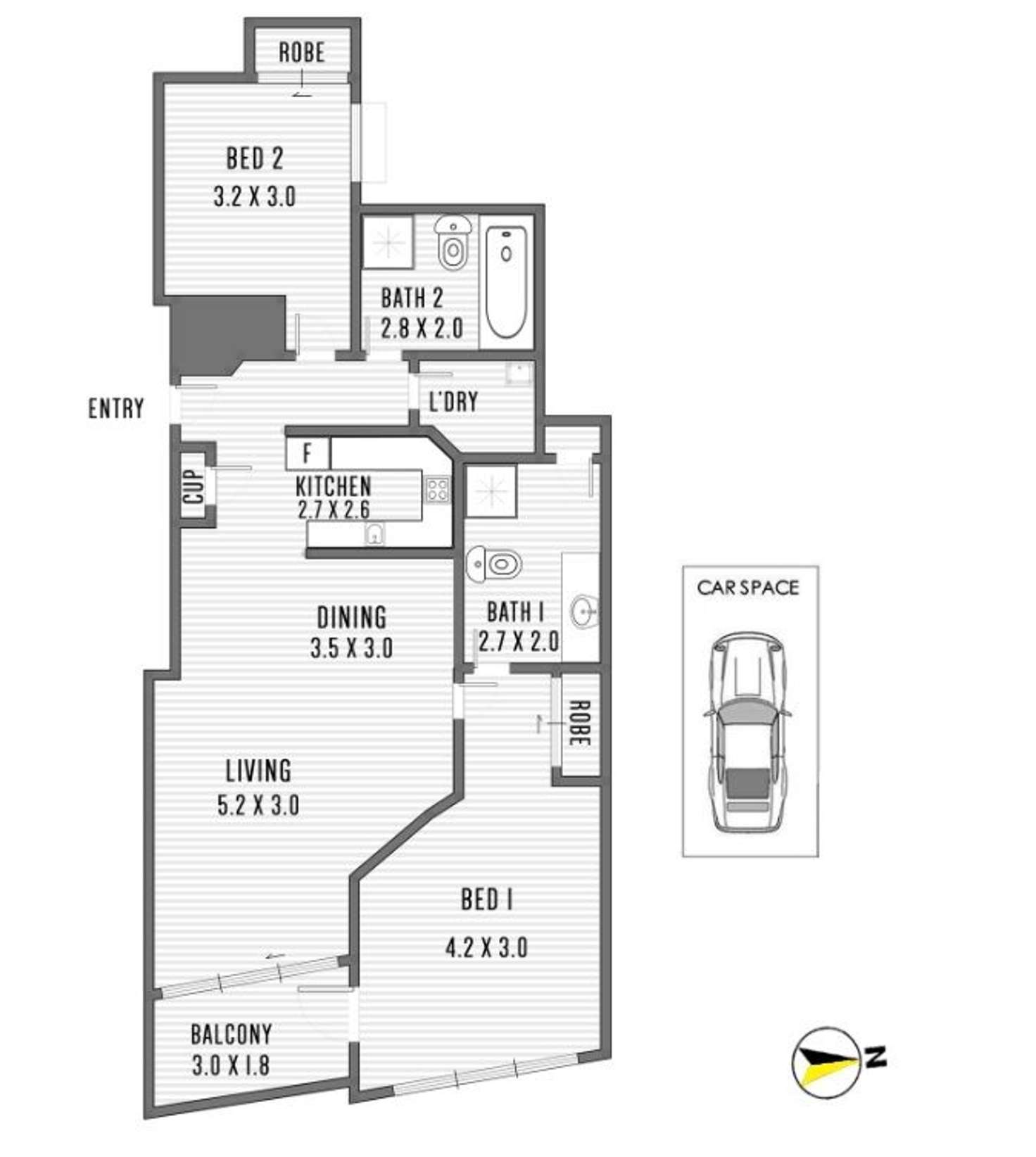 Floorplan of Homely apartment listing, 55/515 Kent Street, Sydney NSW 2000