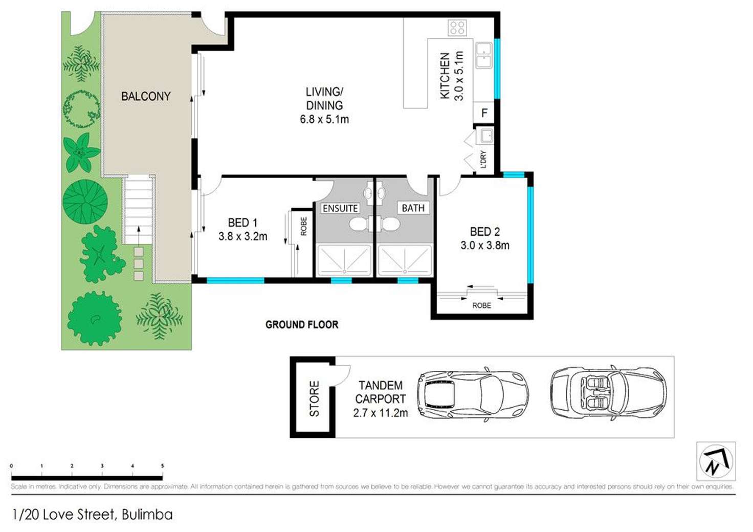 Floorplan of Homely unit listing, 1/20 Love Street, Bulimba QLD 4171