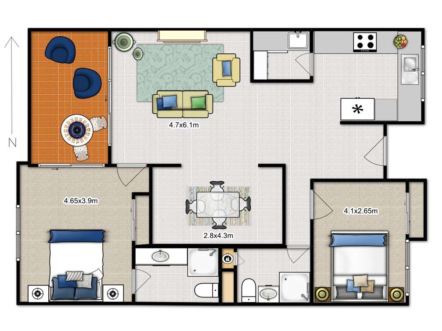 Floorplan of Homely apartment listing, 13/1 High Street, Fremantle WA 6160