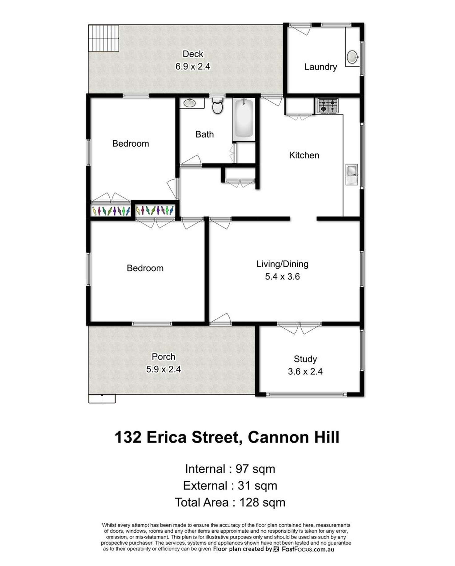 Floorplan of Homely house listing, 132 Erica Street, Cannon Hill QLD 4170