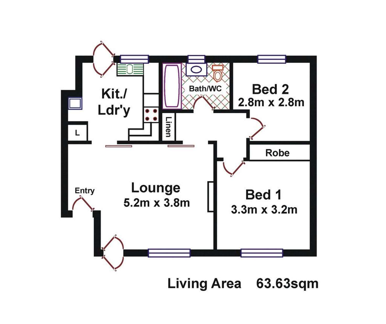 Floorplan of Homely unit listing, 1/1 Stonehouse Avenue, Plympton SA 5038