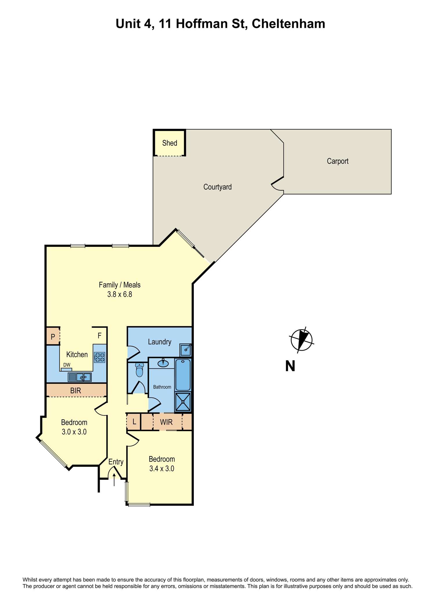 Floorplan of Homely unit listing, 4/11 Hoffman Street, Cheltenham VIC 3192
