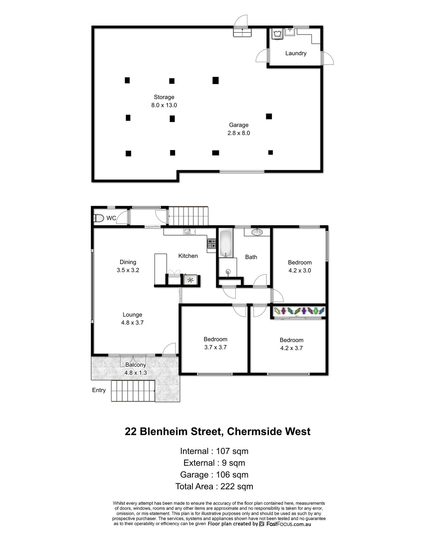 Floorplan of Homely house listing, 22 Blenheim Street, Chermside West QLD 4032