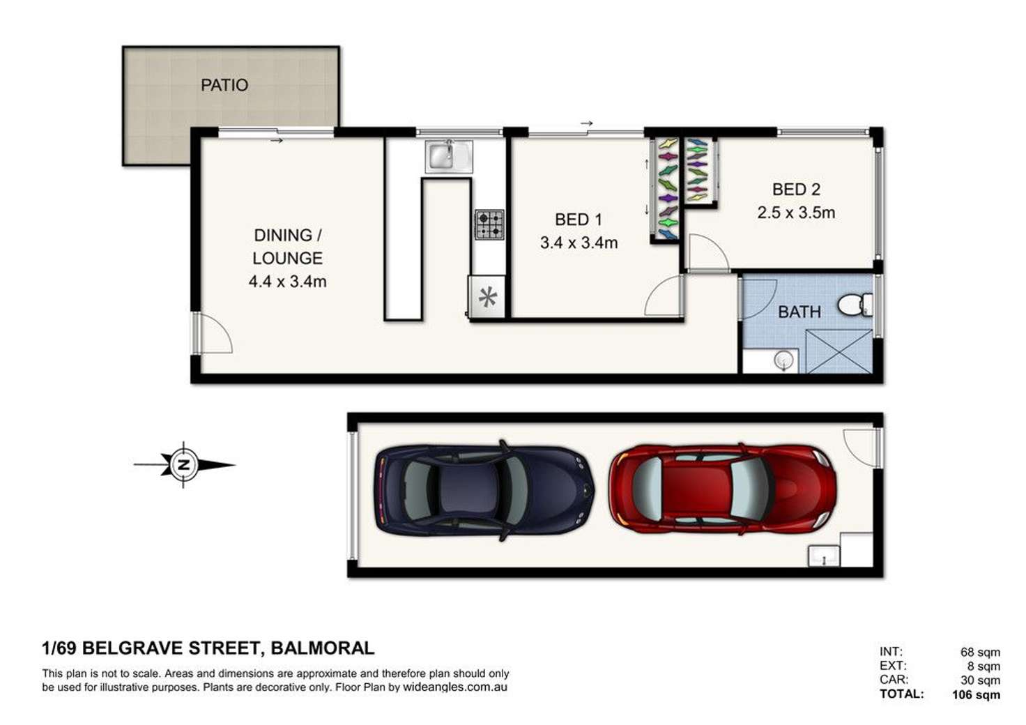 Floorplan of Homely unit listing, 1/69 Belgrave Street, Balmoral QLD 4171