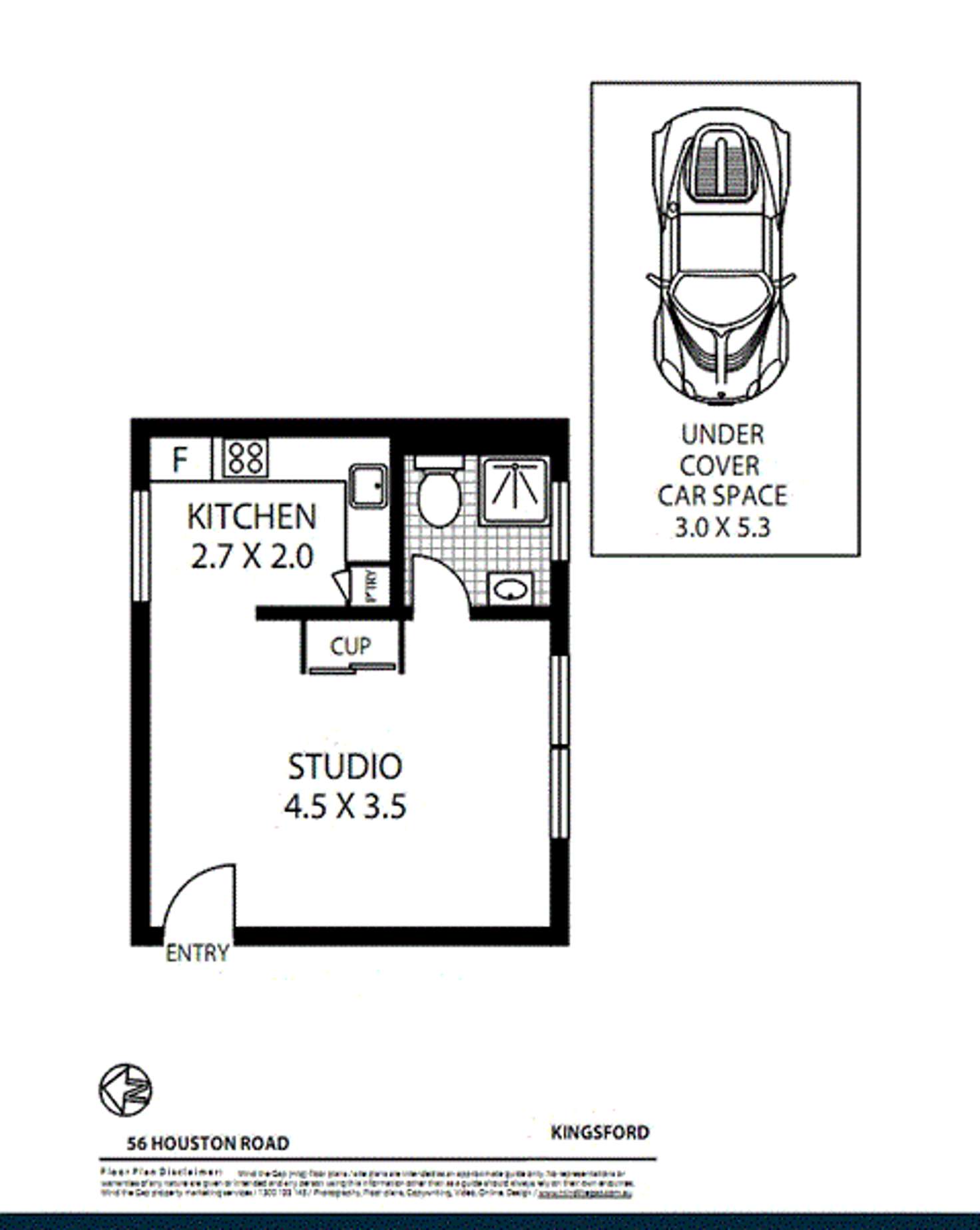 Floorplan of Homely studio listing, 5/56 Houston Road, Kingsford NSW 2032