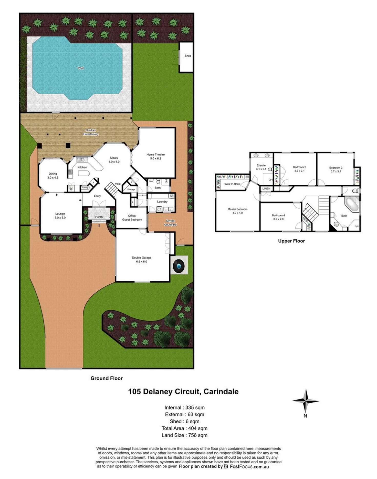 Floorplan of Homely house listing, 105 Delaney Circuit, Carindale QLD 4152