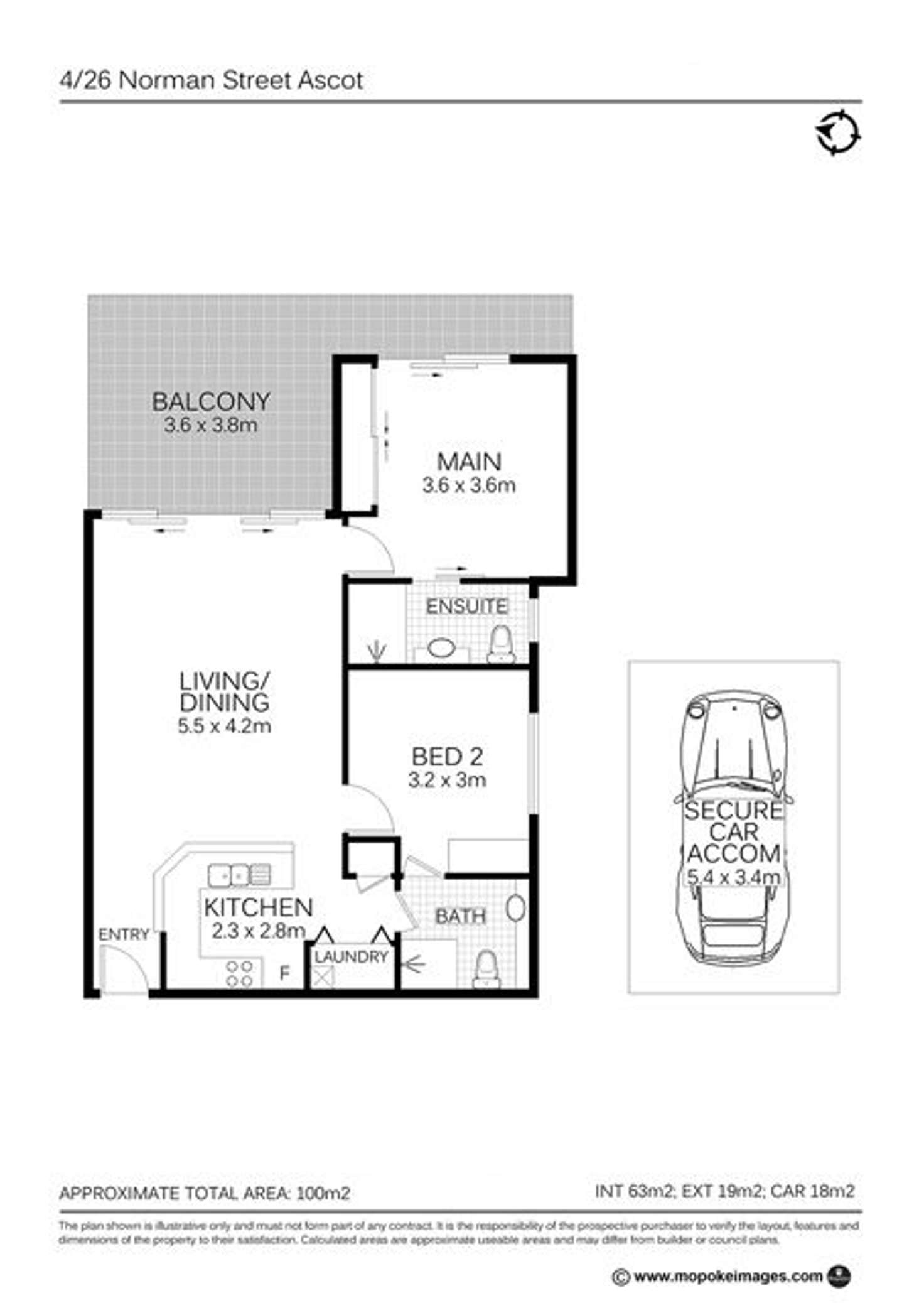 Floorplan of Homely apartment listing, 4/26 Norman Street, Ascot QLD 4007