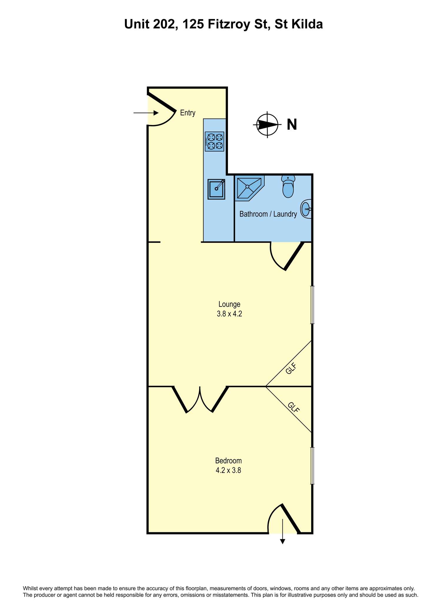 Floorplan of Homely apartment listing, 202/125 Fitzroy Street, St Kilda VIC 3182