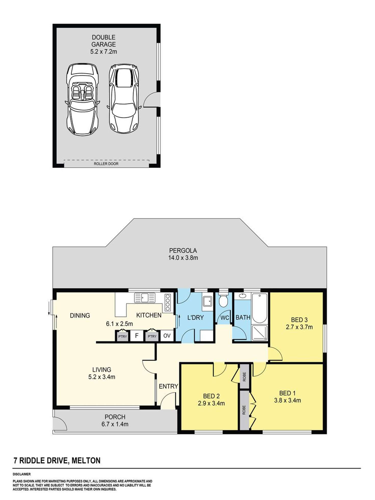 Floorplan of Homely house listing, 7 Riddle Drive, Melton VIC 3337