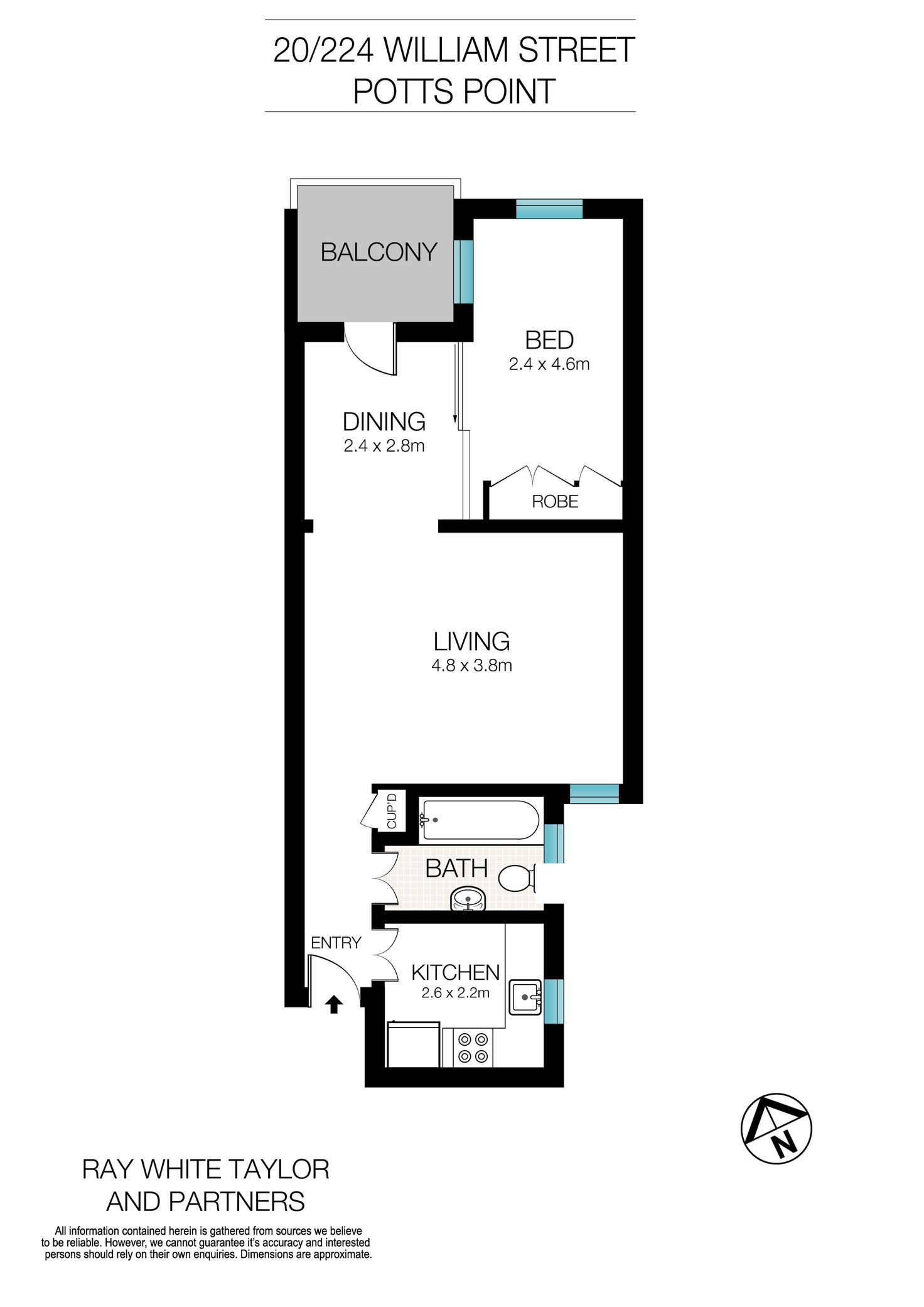 Floorplan of Homely apartment listing, 20/224 William Street, Potts Point NSW 2011