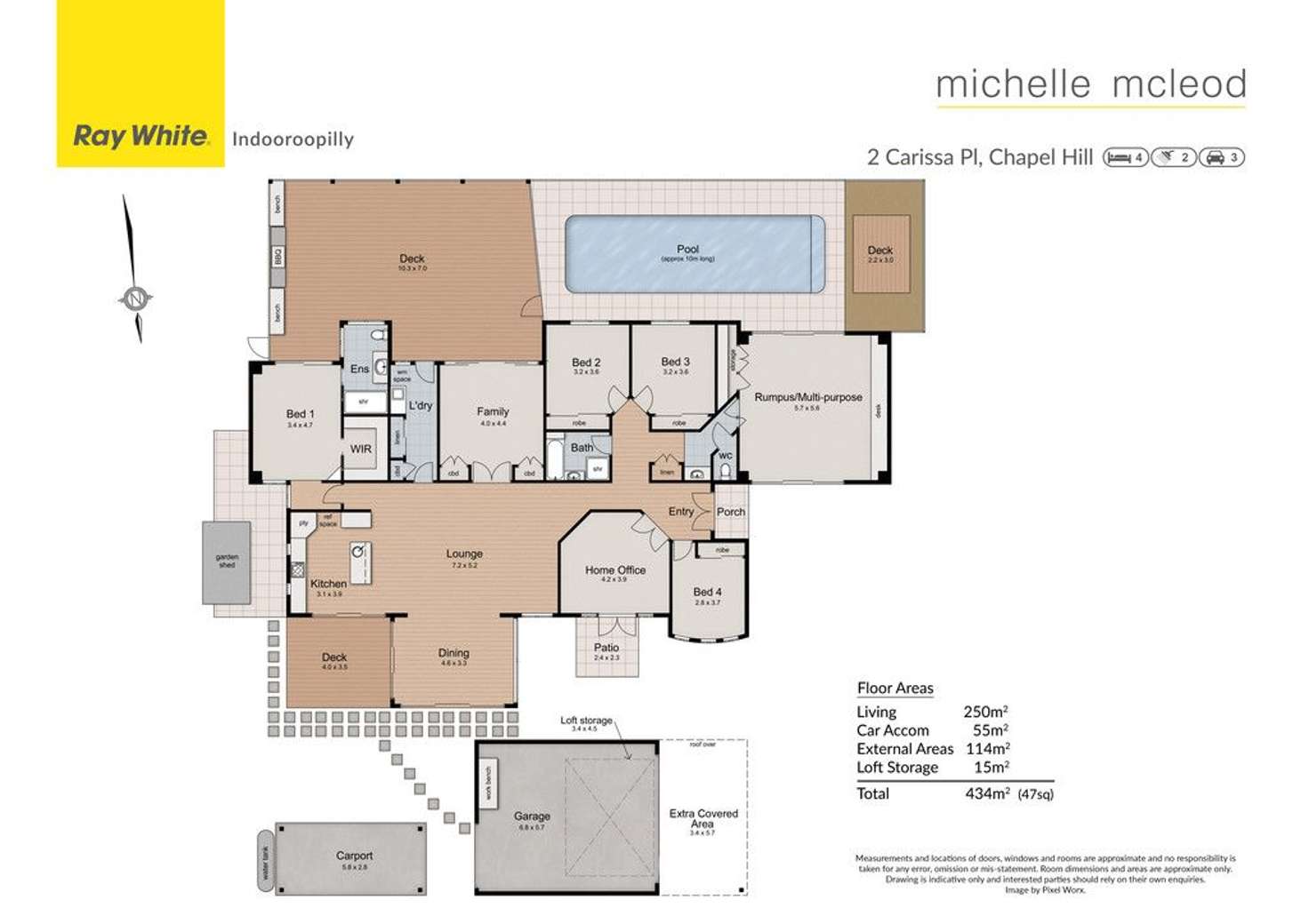 Floorplan of Homely house listing, 2 Carissa Place, Chapel Hill QLD 4069