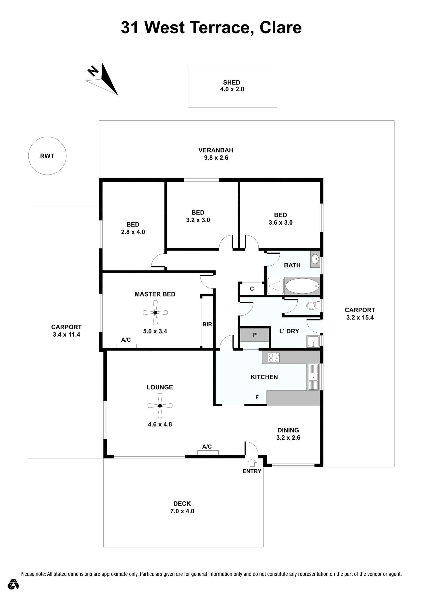 Floorplan of Homely house listing, 31 West Terrace, Clare SA 5453