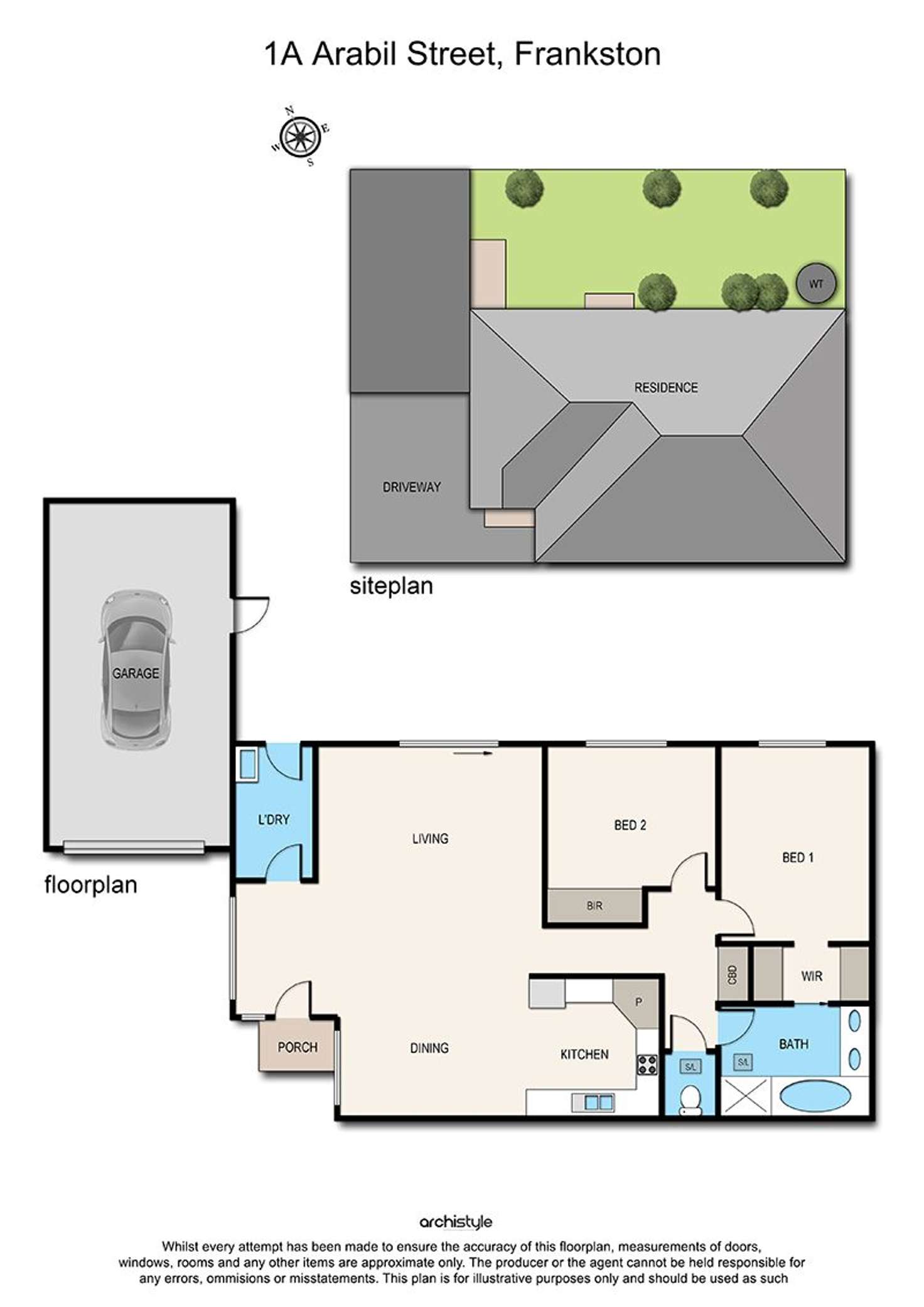 Floorplan of Homely unit listing, 1A Arabil Street, Frankston VIC 3199