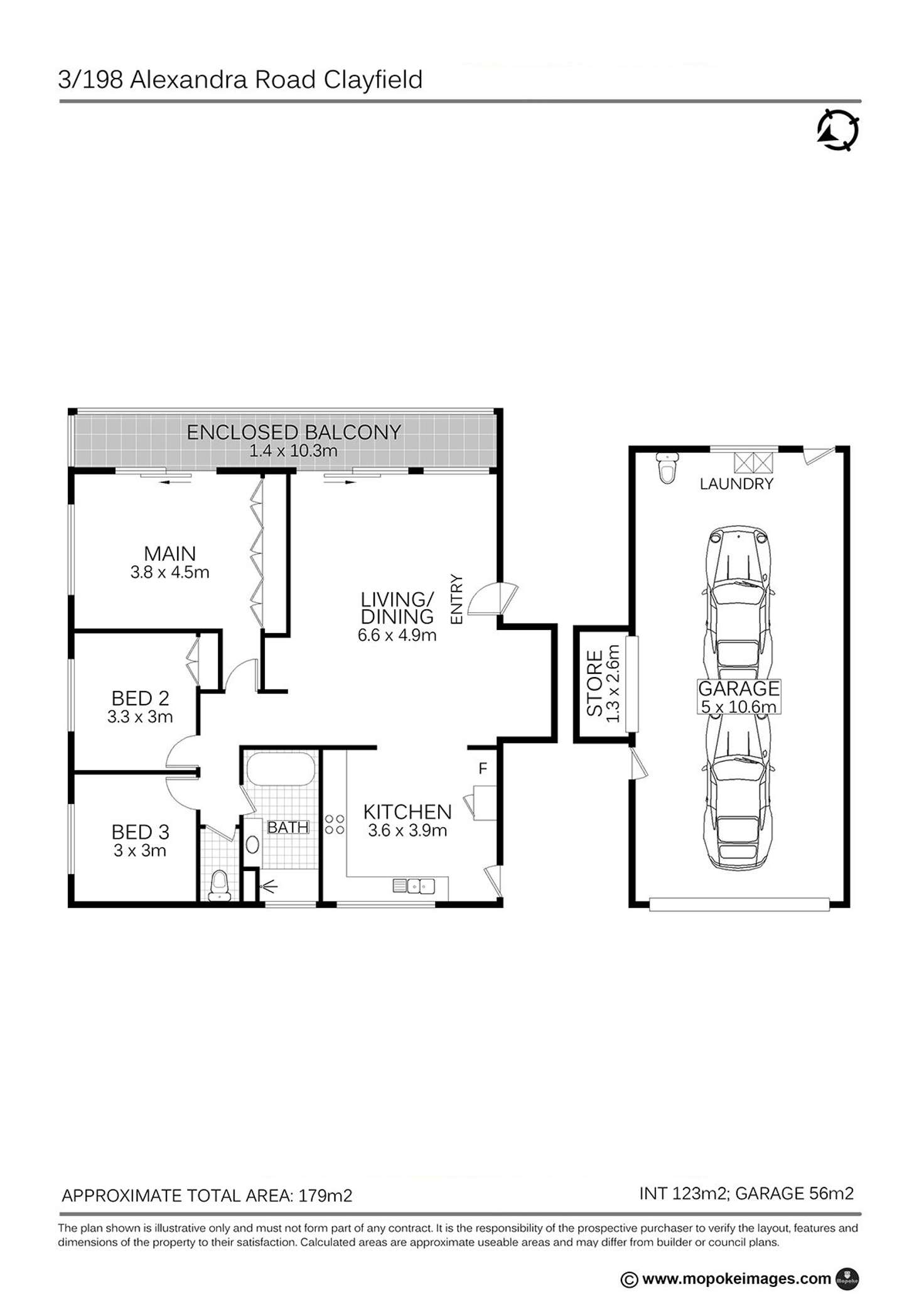 Floorplan of Homely unit listing, 3/198 Alexandra Road, Clayfield QLD 4011