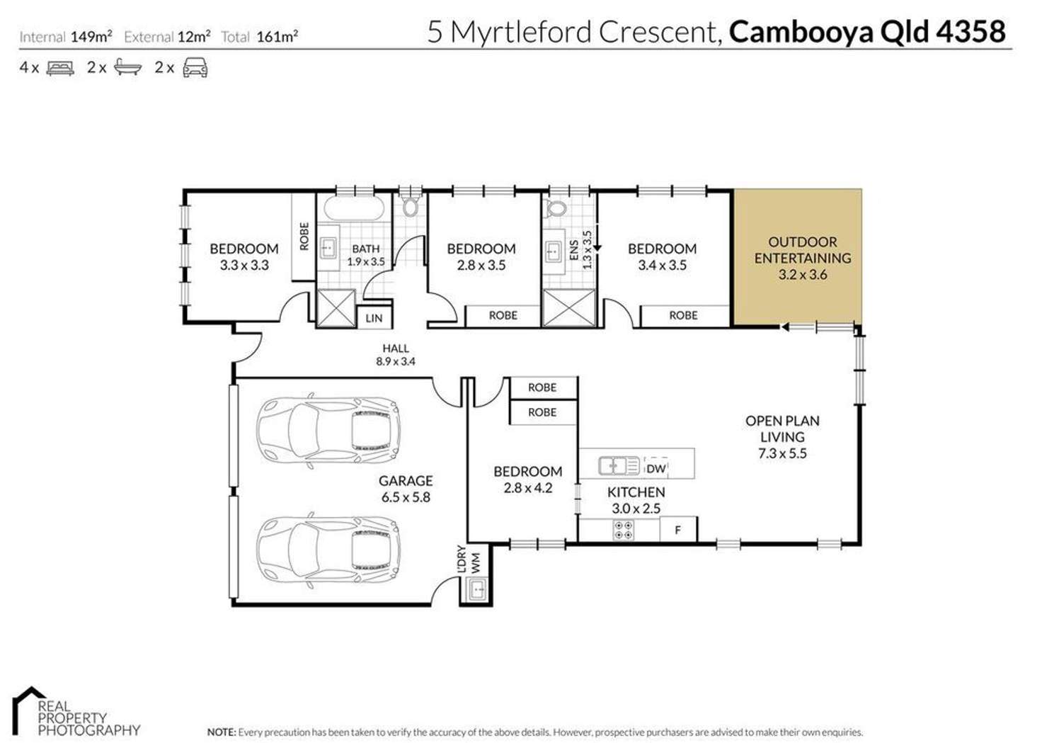 Floorplan of Homely house listing, 5 Myrtleford Crescent, Cambooya QLD 4358