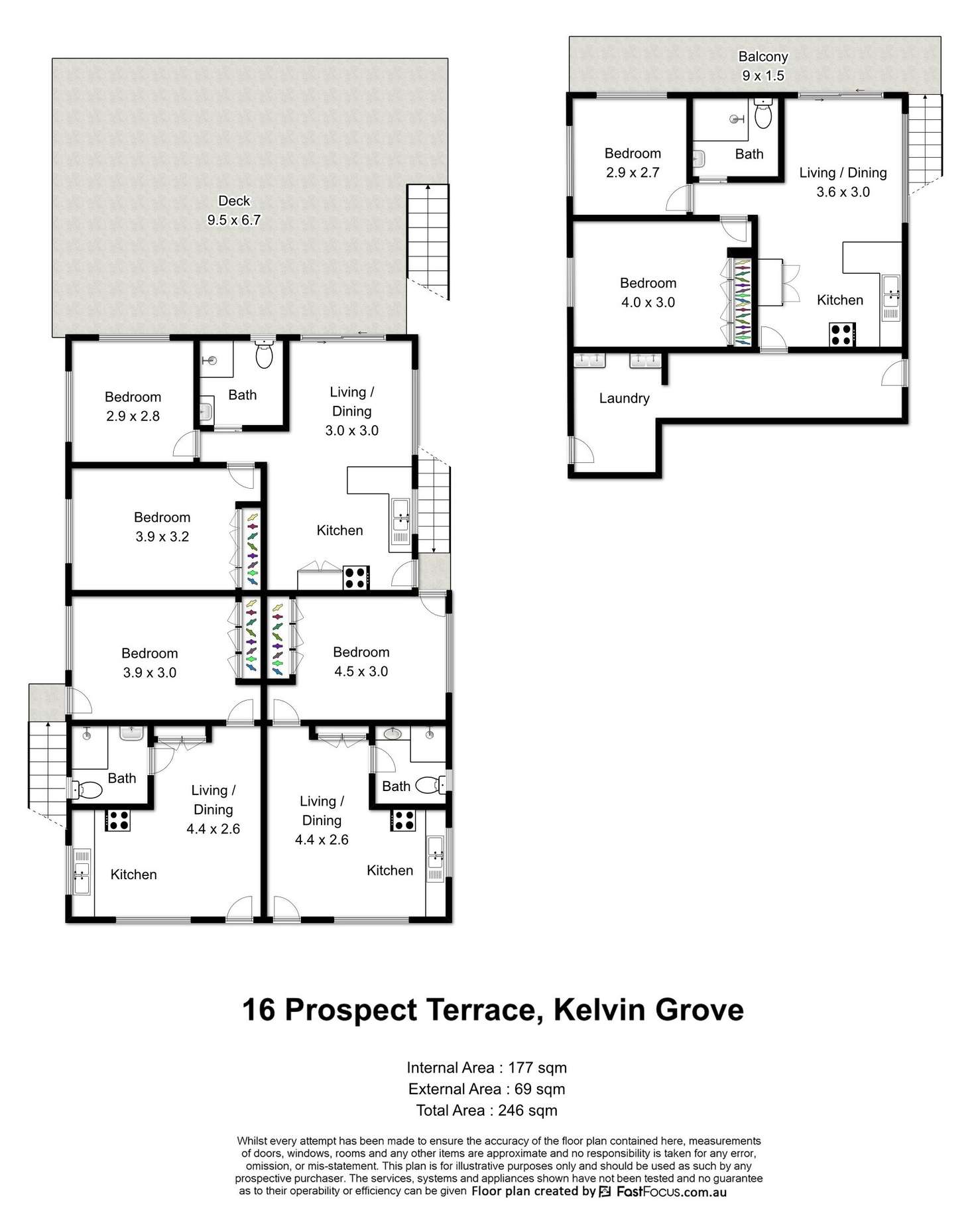 Floorplan of Homely blockOfUnits listing, 1-4/16 Prospect Terrace, Kelvin Grove QLD 4059
