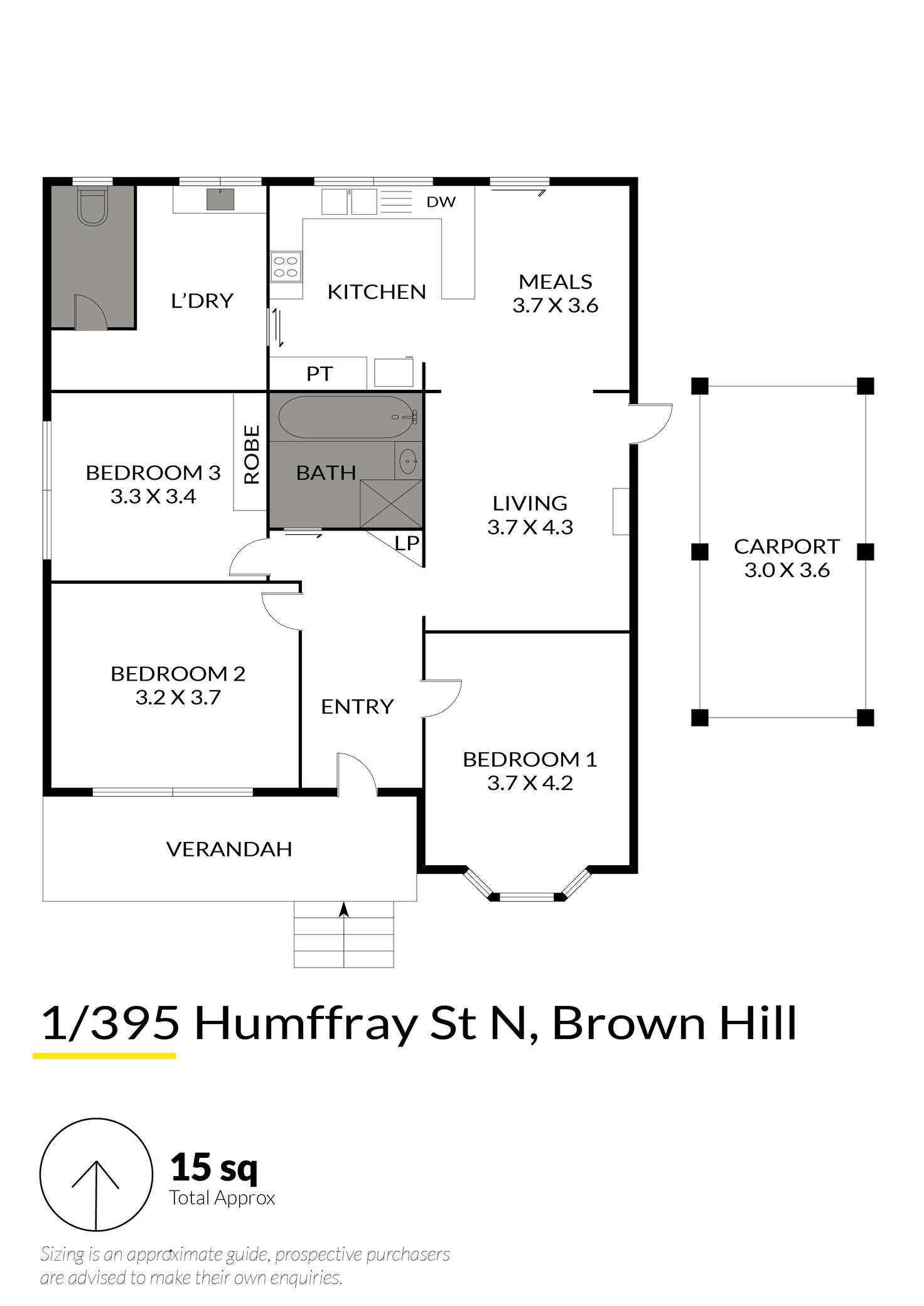 Floorplan of Homely house listing, 1/395 Humffray Street, Brown Hill VIC 3350