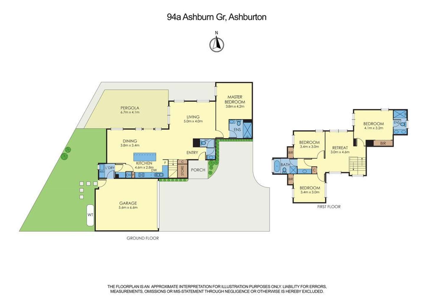 Floorplan of Homely townhouse listing, 94A Ashburn Grove, Ashburton VIC 3147