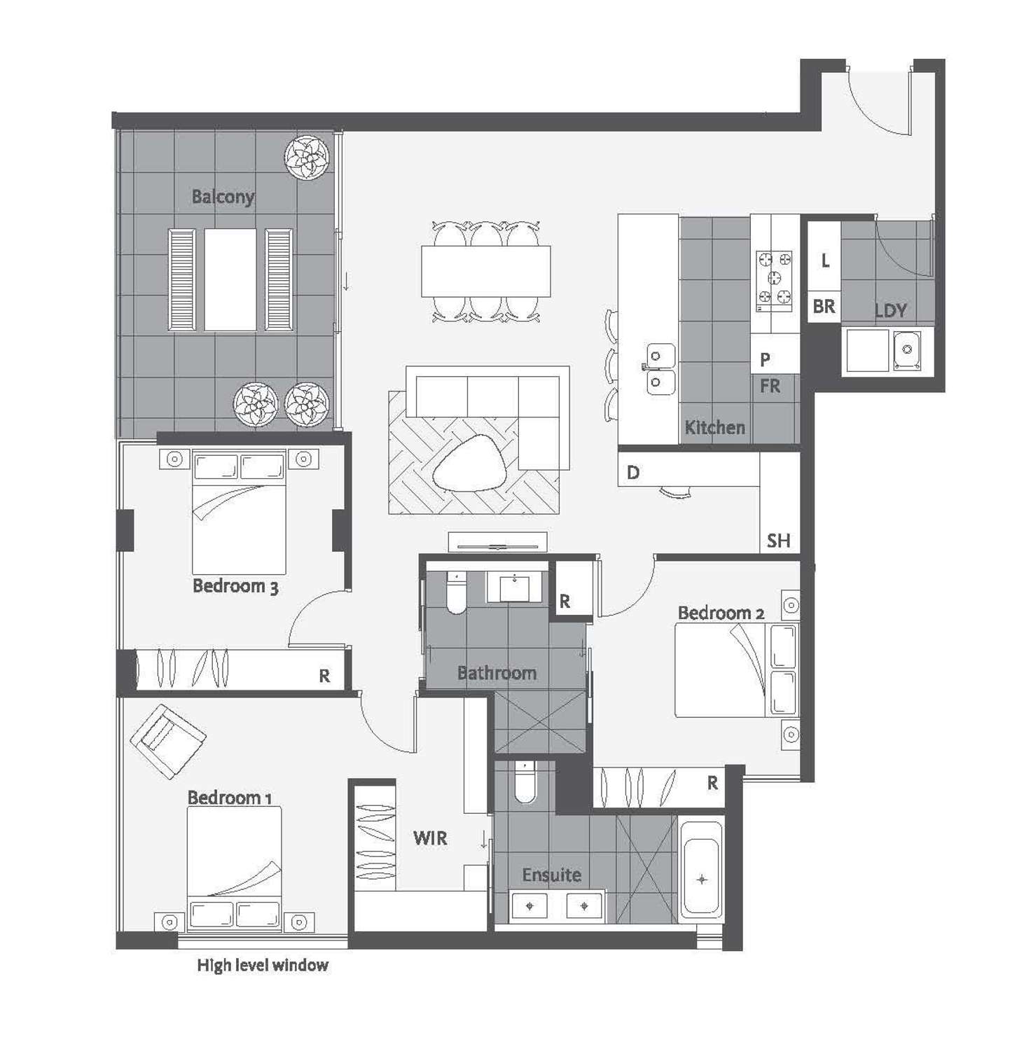 Floorplan of Homely unit listing, 1904/48 Jephson Street, Toowong QLD 4066