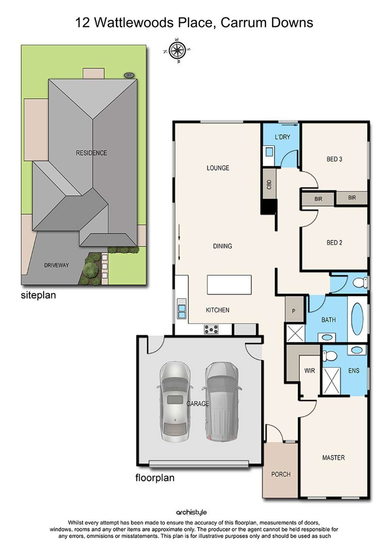 Floorplan of Homely house listing, 12 Wattlewoods Place, Carrum Downs VIC 3201