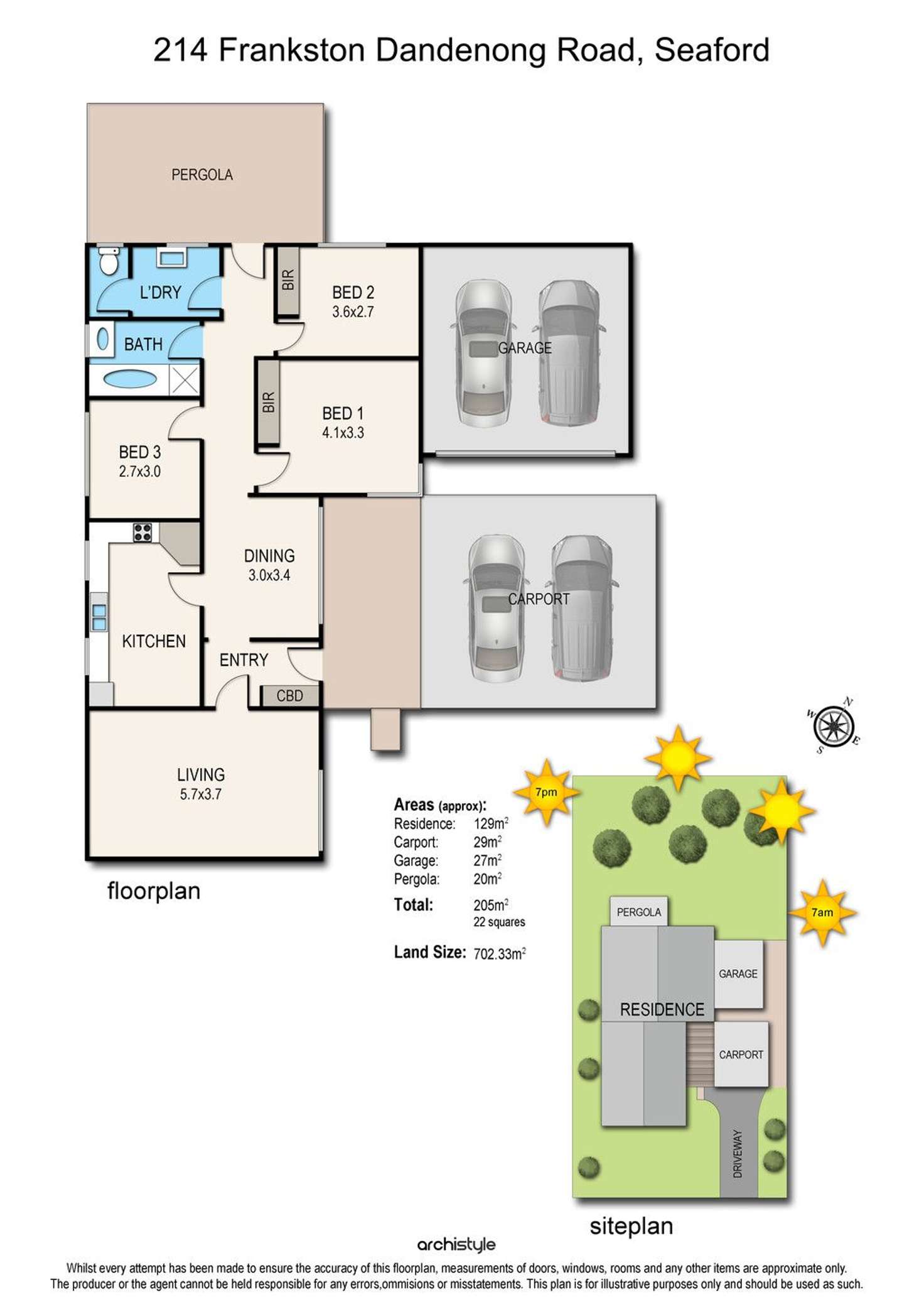 Floorplan of Homely house listing, 214 Frankston-Dandenong Road, Seaford VIC 3198
