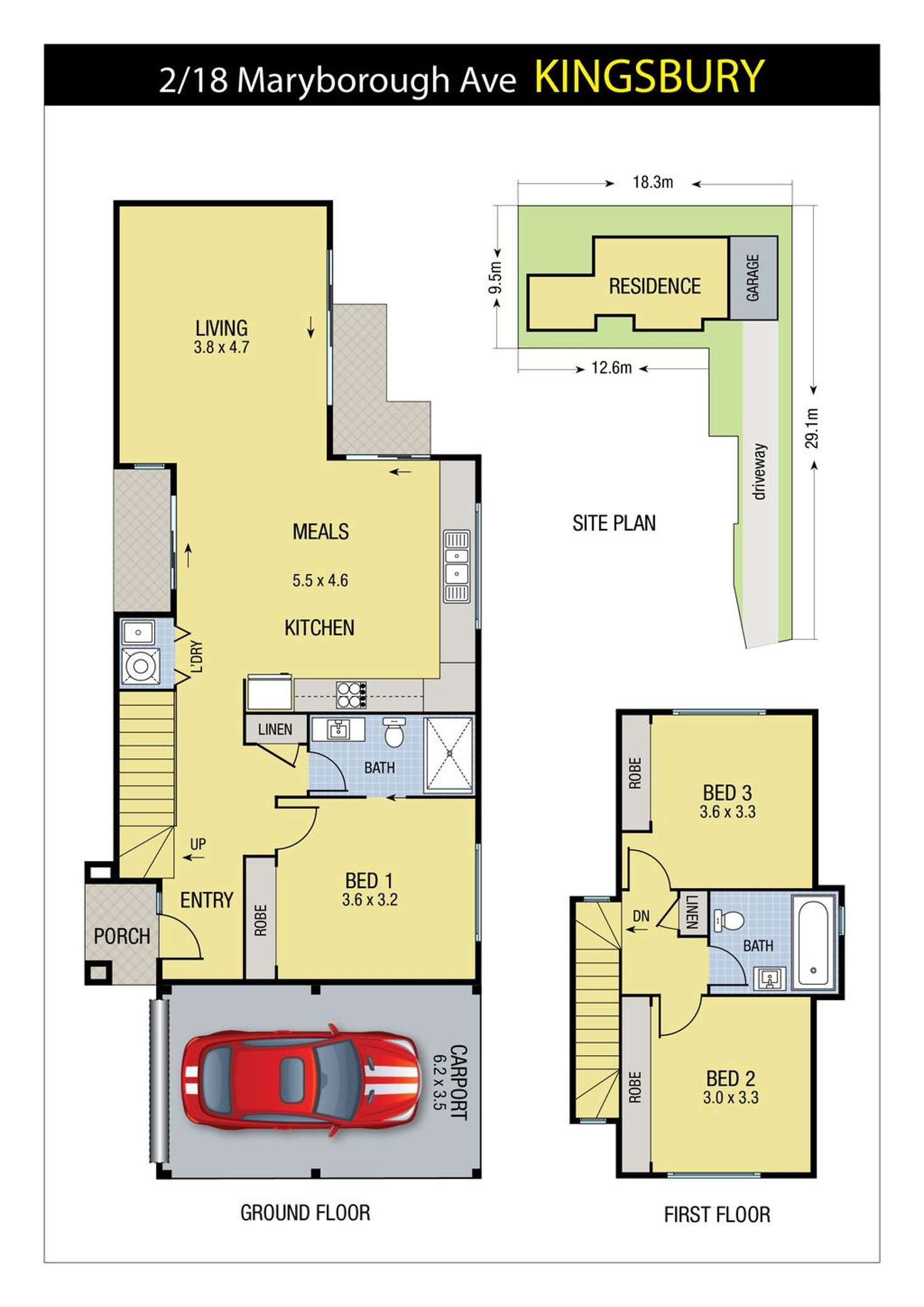 Floorplan of Homely house listing, 2/18 Maryborough Avenue, Kingsbury VIC 3083