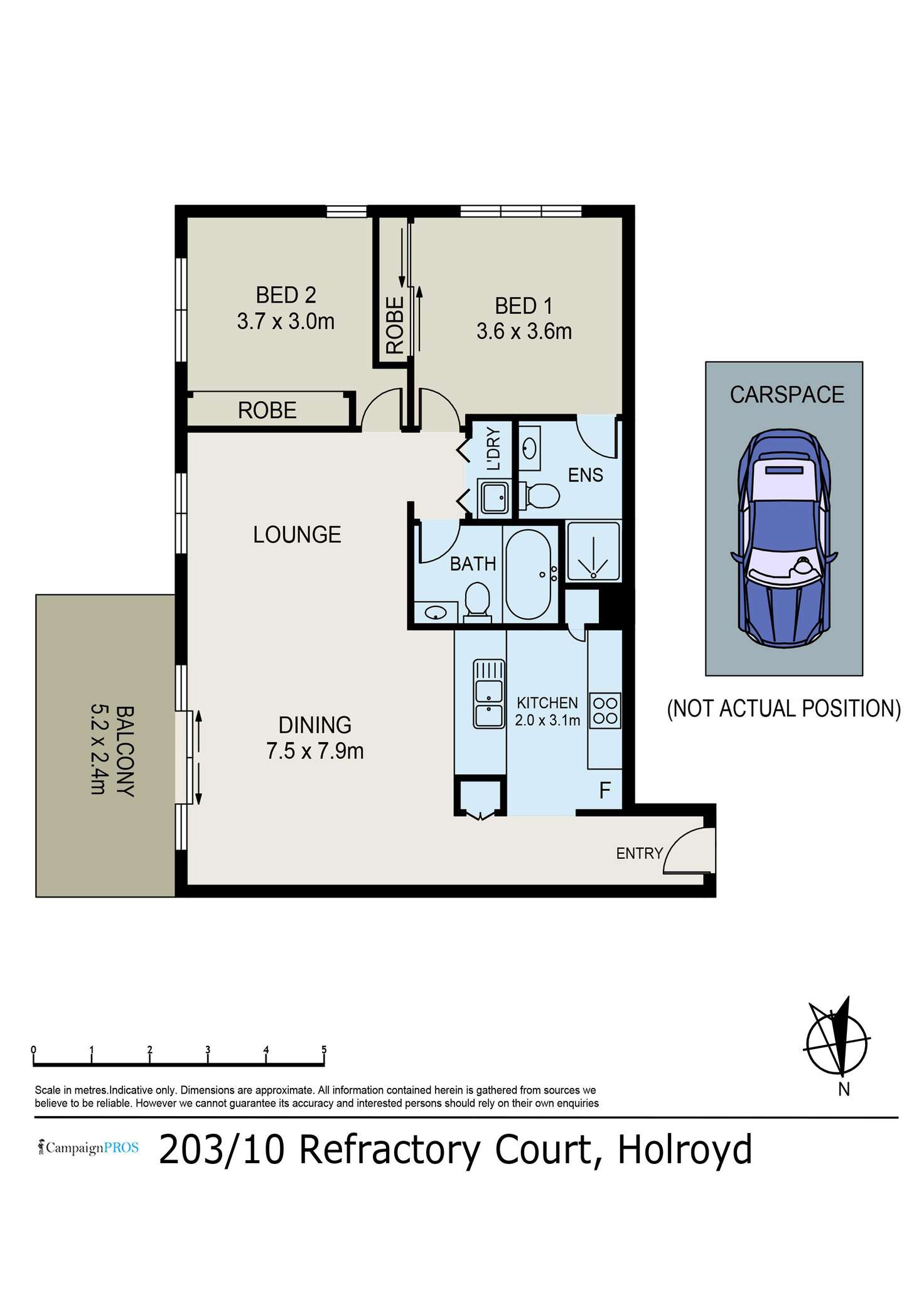Floorplan of Homely unit listing, 203/10 Refractory Court, Holroyd NSW 2142