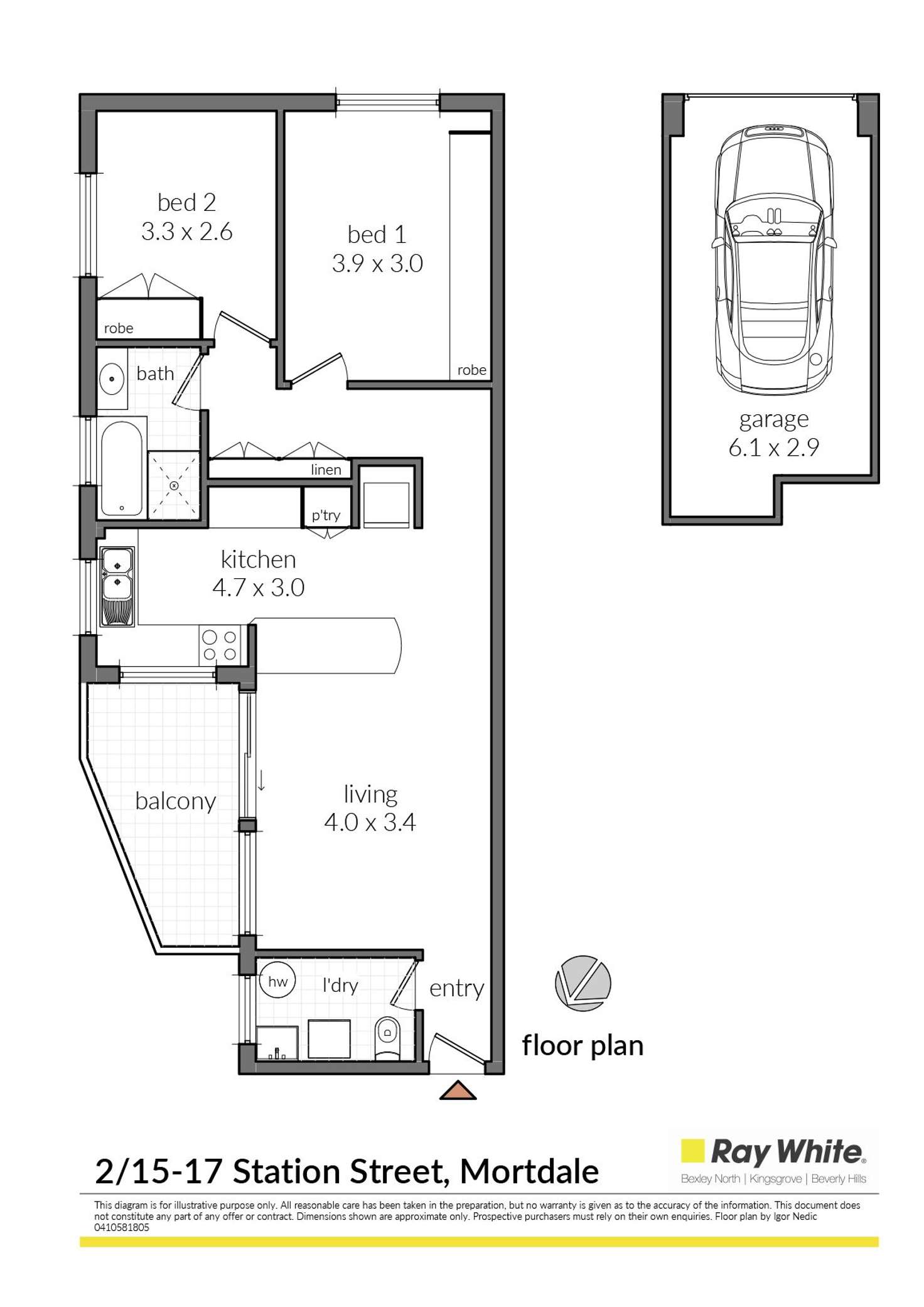 Floorplan of Homely unit listing, 2/15-17 Station Street, Mortdale NSW 2223