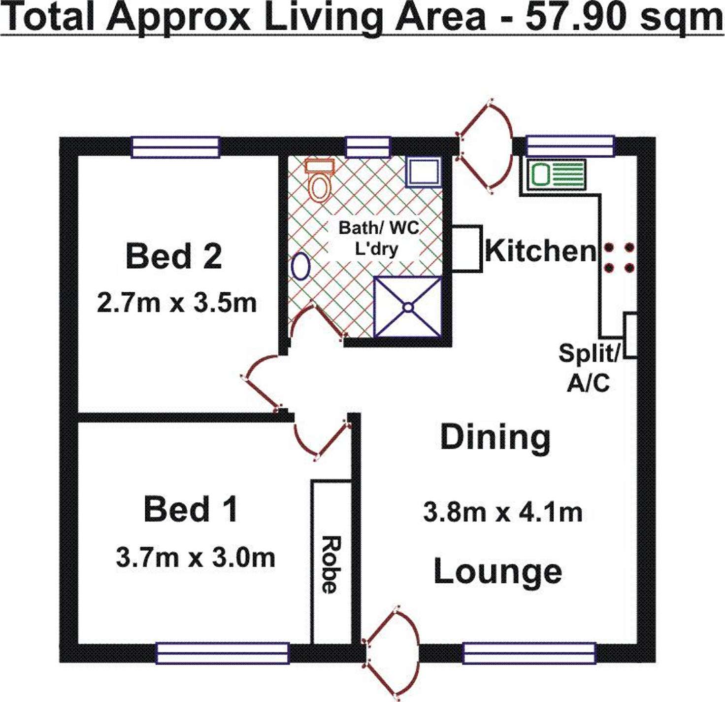 Floorplan of Homely unit listing, 15/587 South Road, Everard Park SA 5035