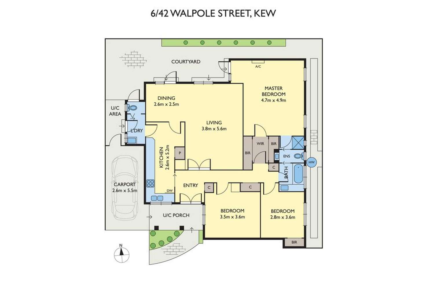 Floorplan of Homely unit listing, 6/42 Walpole Street, Kew VIC 3101