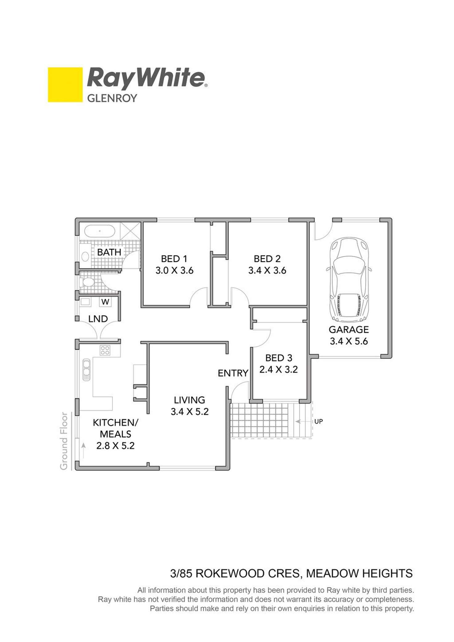 Floorplan of Homely unit listing, 3/85 Rokewood Crescent, Meadow Heights VIC 3048