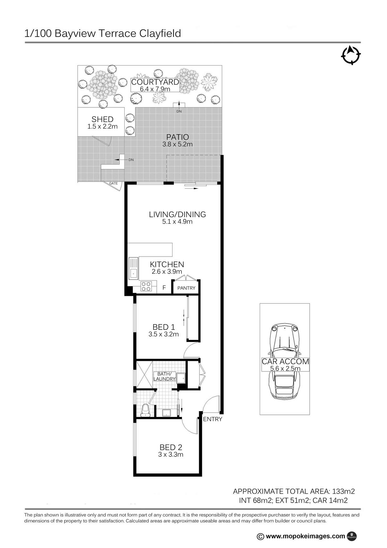 Floorplan of Homely unit listing, 1/100 Bayview Terrace, Clayfield QLD 4011