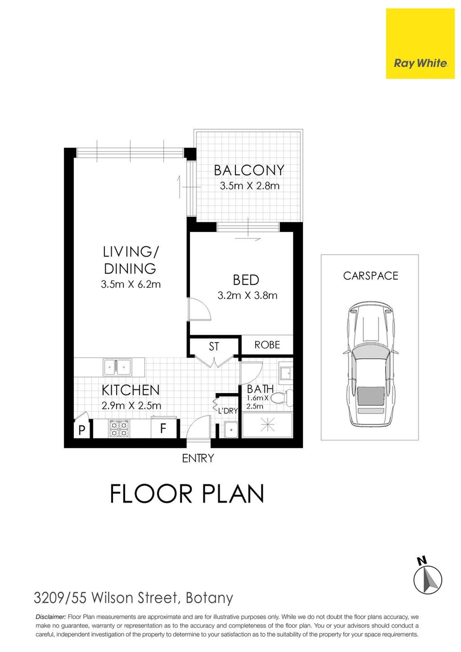 Floorplan of Homely apartment listing, 3209/55 Wilson Street, Botany NSW 2019