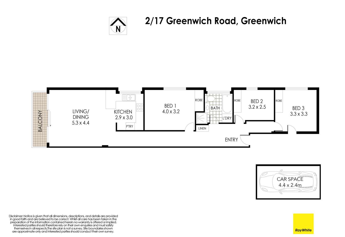 Floorplan of Homely apartment listing, 2/17 Greenwich Road, Greenwich NSW 2065