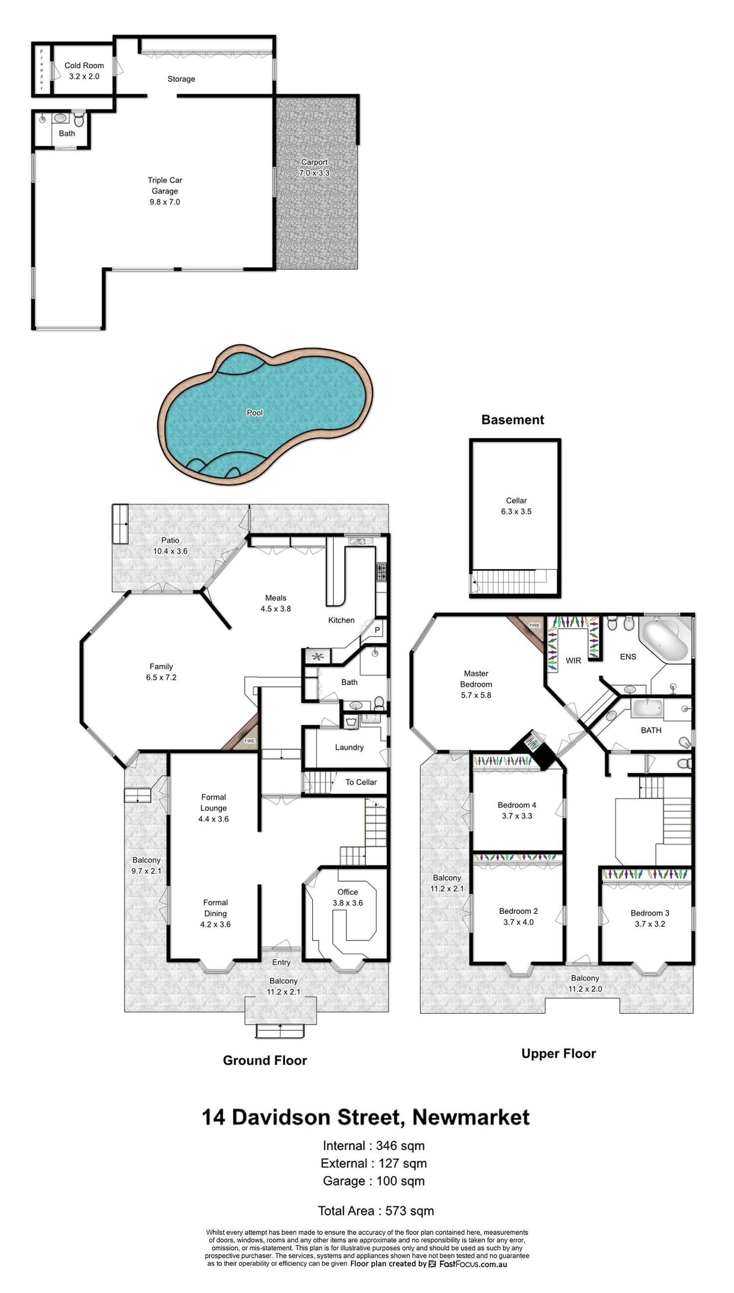 Floorplan of Homely house listing, 14 Davidson Street, Newmarket QLD 4051