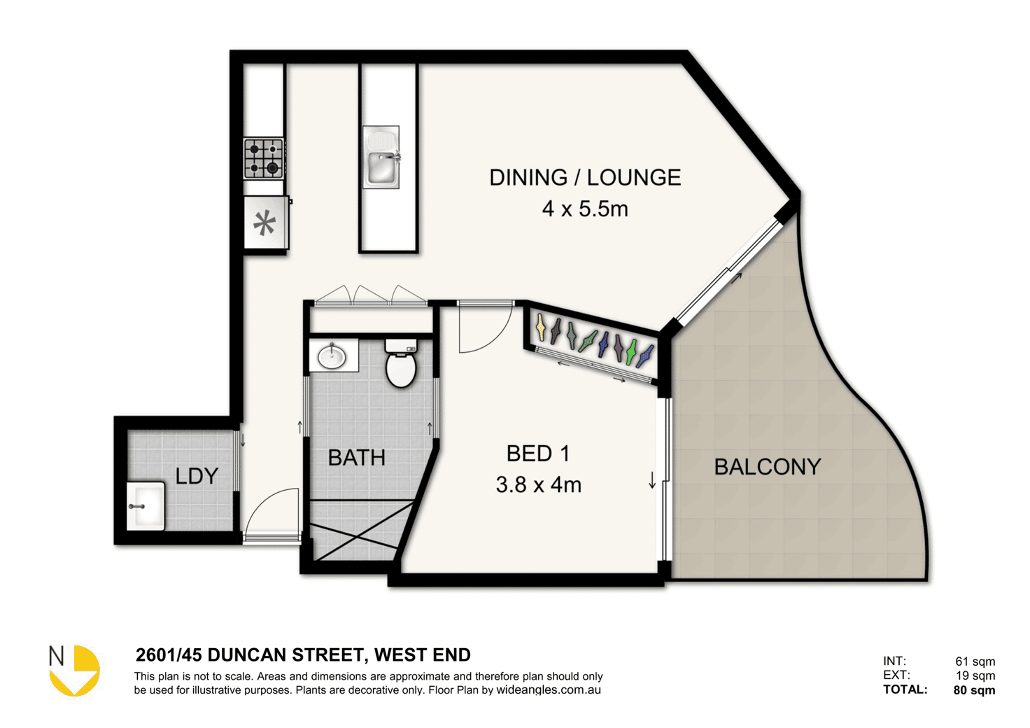 Floorplan of Homely apartment listing, 2601/45 Duncan Street, West End QLD 4101