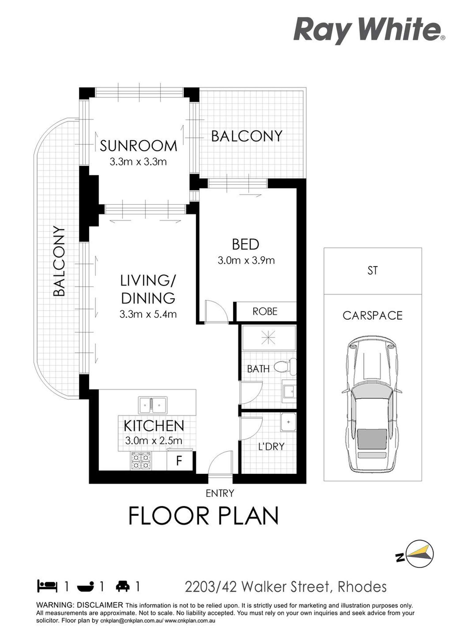 Floorplan of Homely apartment listing, 2203/42 Walker Street, Rhodes NSW 2138