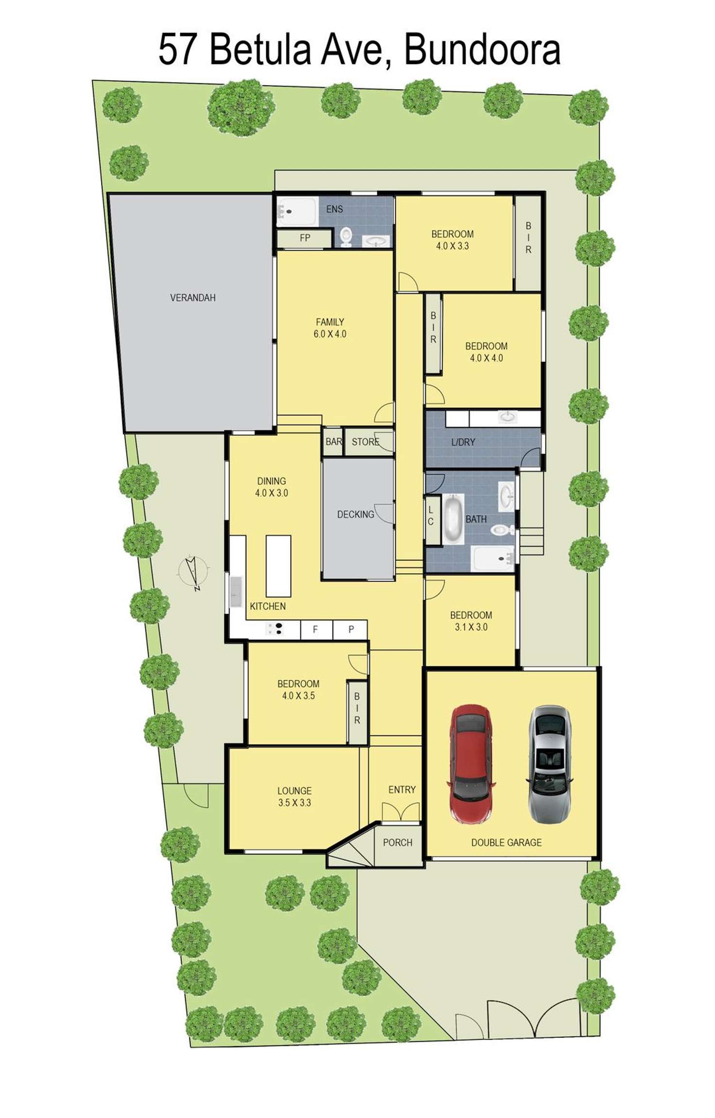 Floorplan of Homely house listing, 57 Betula Avenue, Bundoora VIC 3083