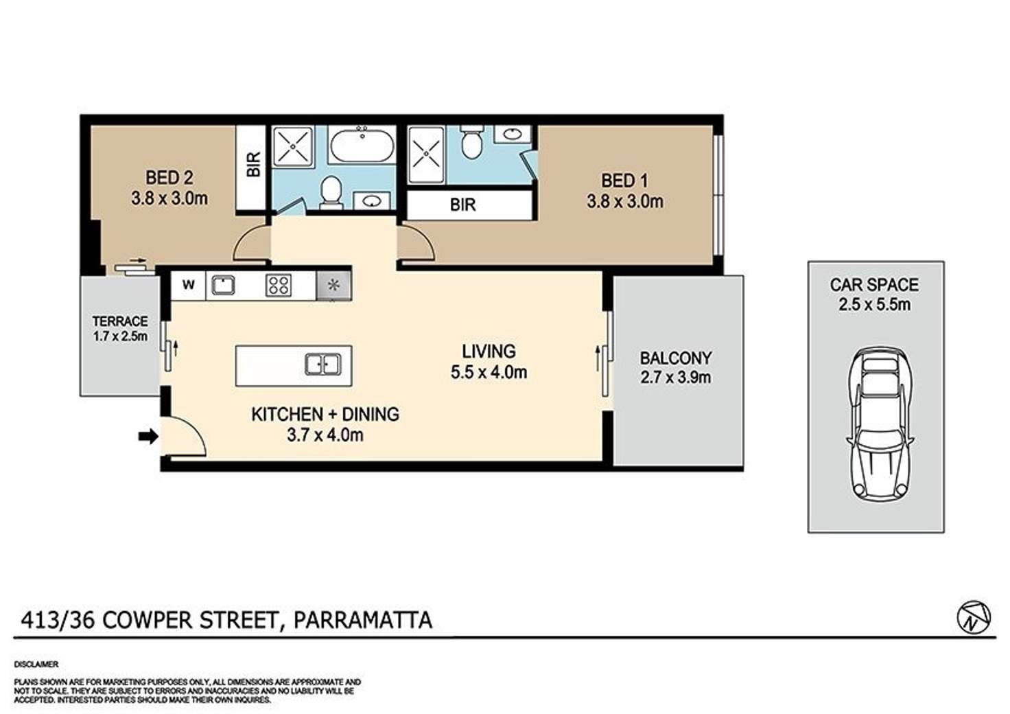 Floorplan of Homely apartment listing, 413/36-46 Cowper Street, Parramatta NSW 2150