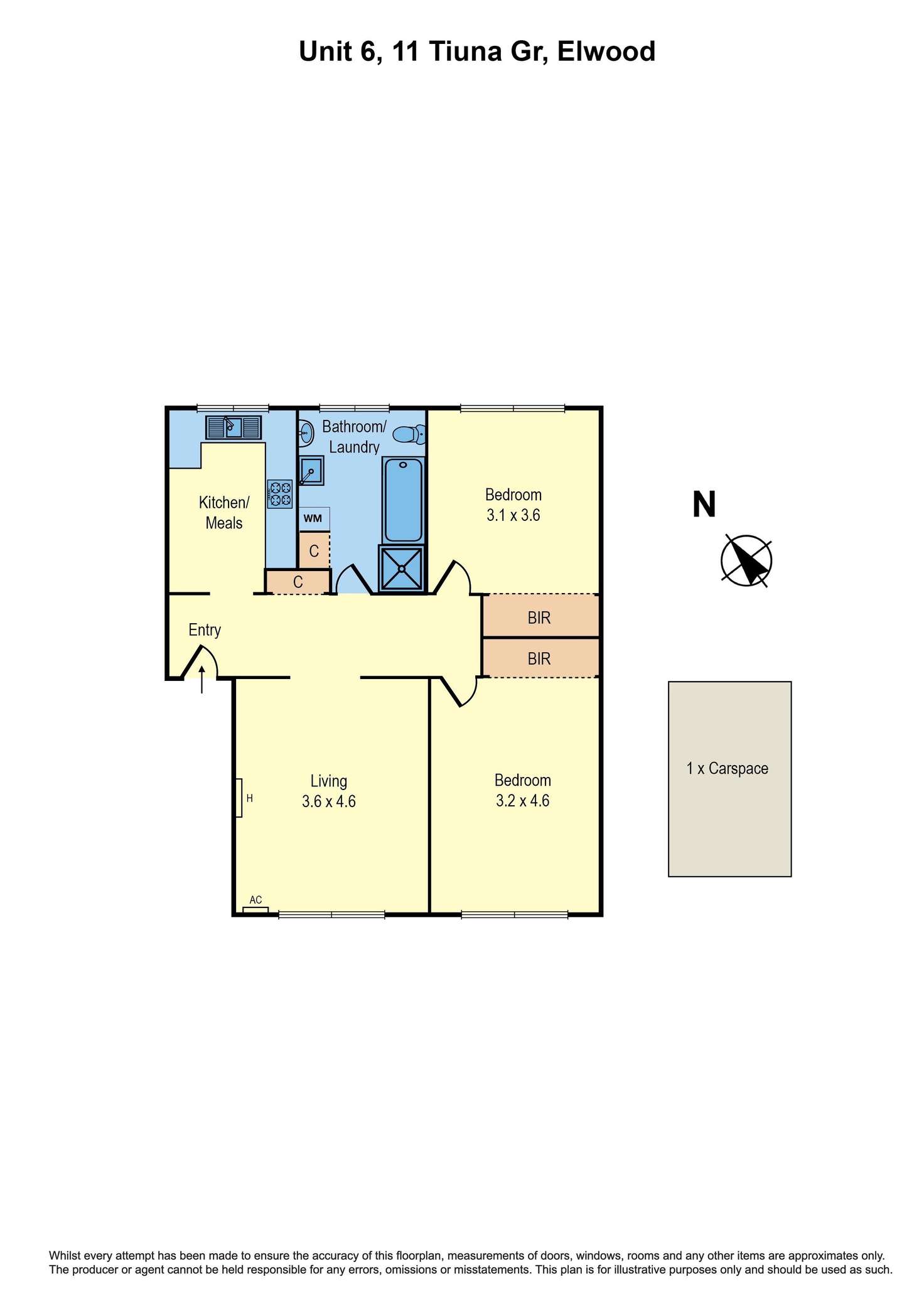 Floorplan of Homely apartment listing, 6/11 Tiuna Grove, Elwood VIC 3184