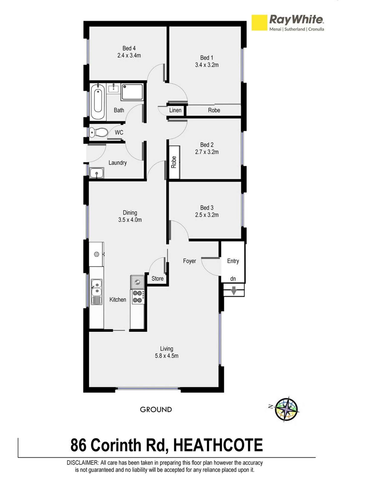 Floorplan of Homely house listing, 86 Corinth Road, Heathcote NSW 2233