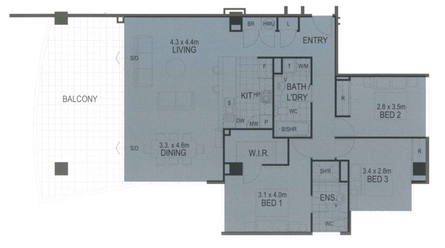 Floorplan of Homely apartment listing, 133/181 Adelaide Terrace, East Perth WA 6004