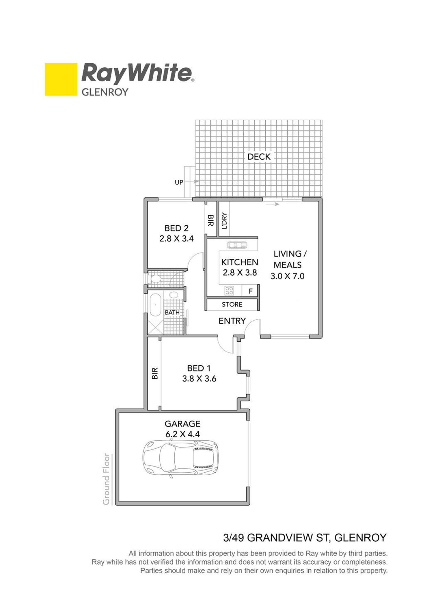 Floorplan of Homely unit listing, 3/49 Grandview Street, Glenroy VIC 3046