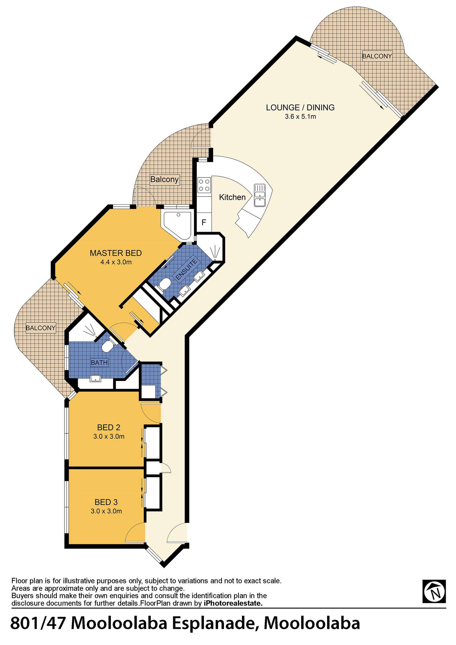 Floorplan of Homely unit listing, 801/47 Mooloolaba Esplanade, Mooloolaba QLD 4557