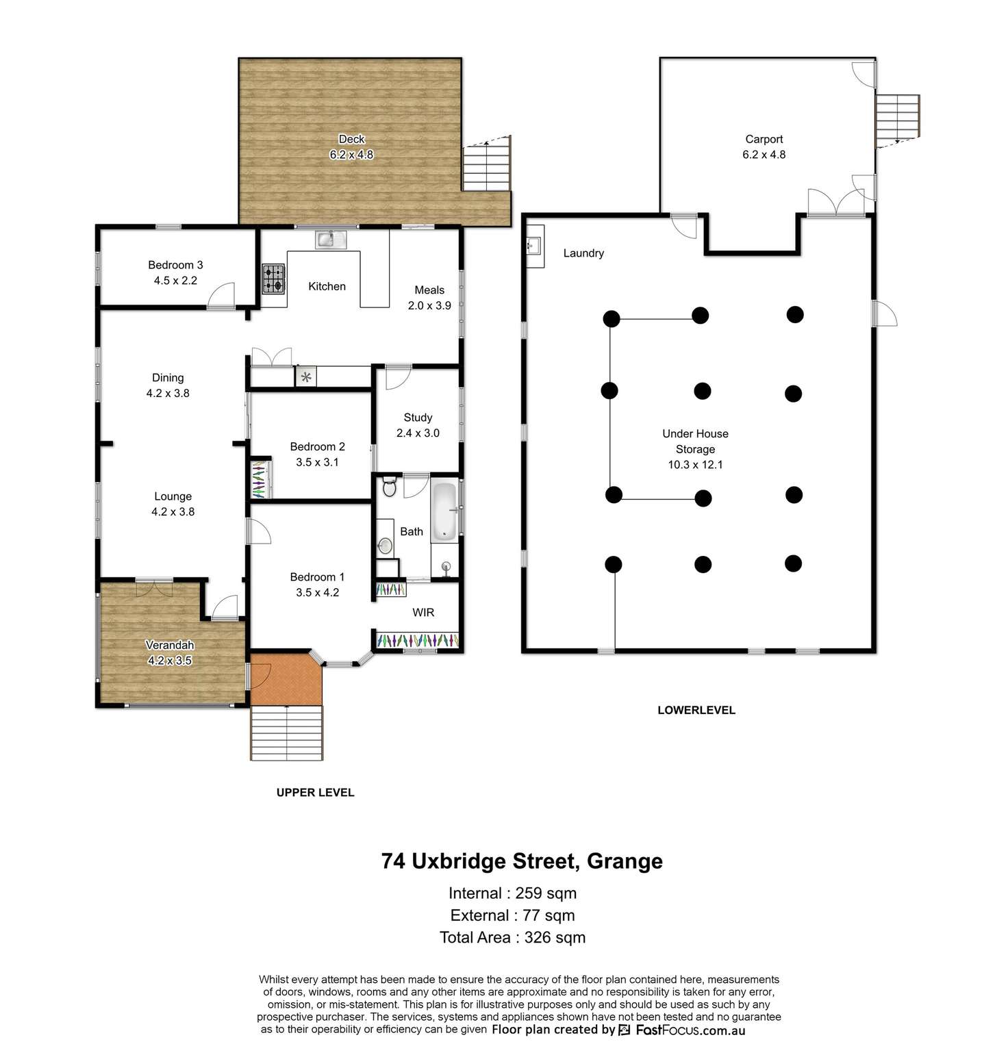 Floorplan of Homely house listing, 74 Uxbridge Street, Grange QLD 4051